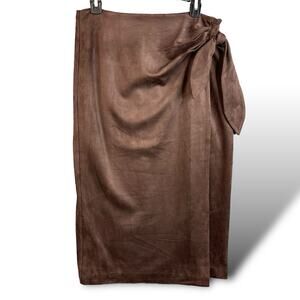 J.McLaughin Womens Skirt Size 6 Brown Suede Midi Pencil